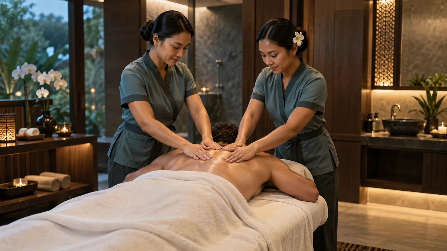 four hand massage treatment
